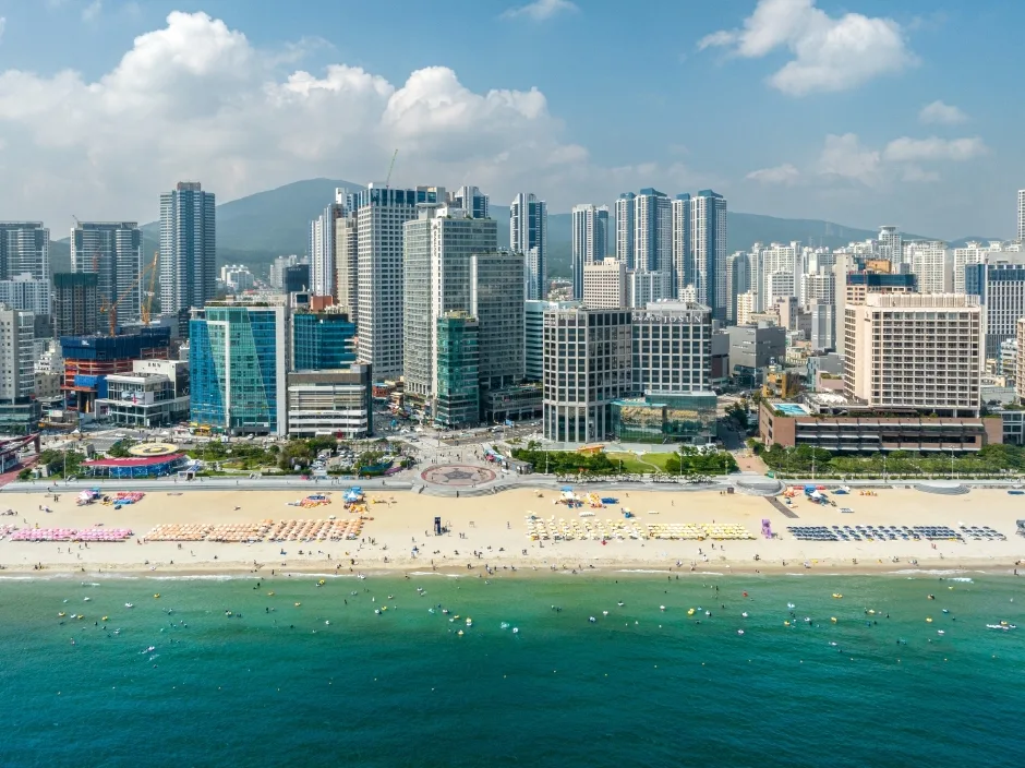 Panoramic view across Haeundae Beach